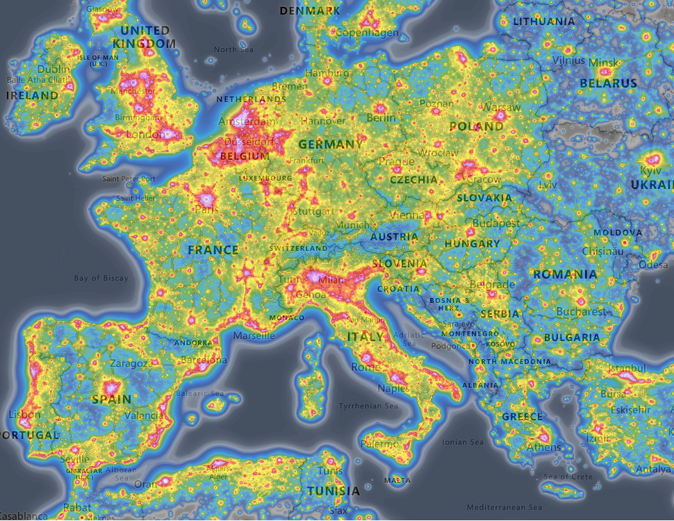 Light pollution europe