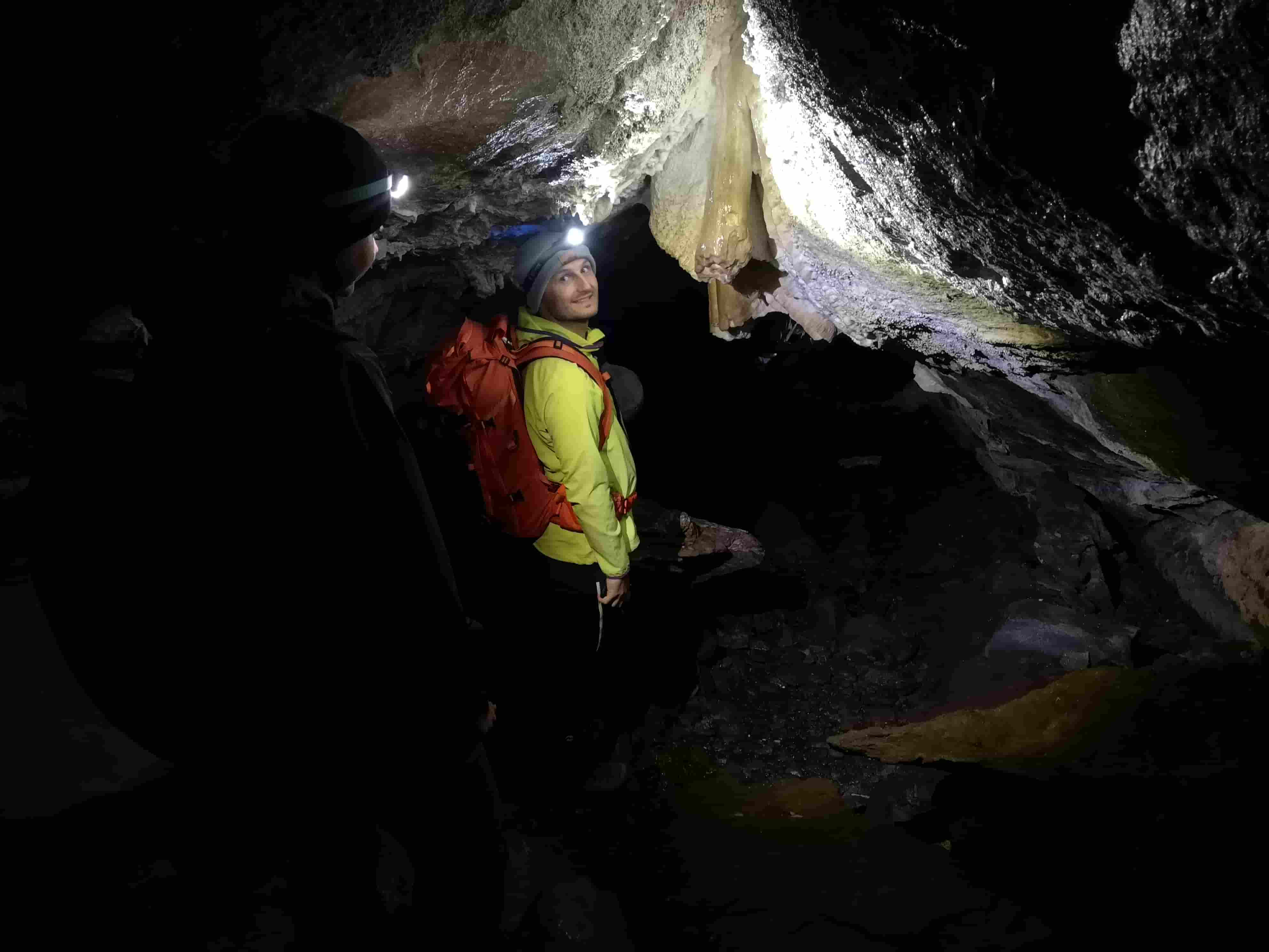 Sebastian Knoll in a cave
